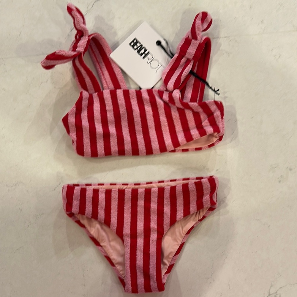 Beach Riot Vibrant Striped Bikini